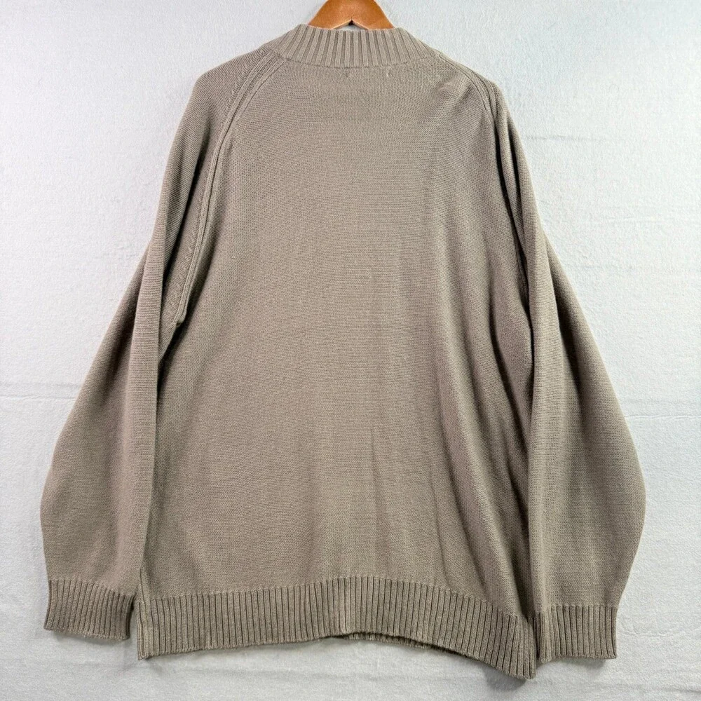 The Territory Ahead Sweater Mens Large Brown Cotton Cashmere 1/4 Zip Pullover
